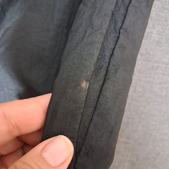 Nike Essential Mid-Rise Pants Sportswear Women Black Large Lined Retro Crinkle - Picture 13 of 13